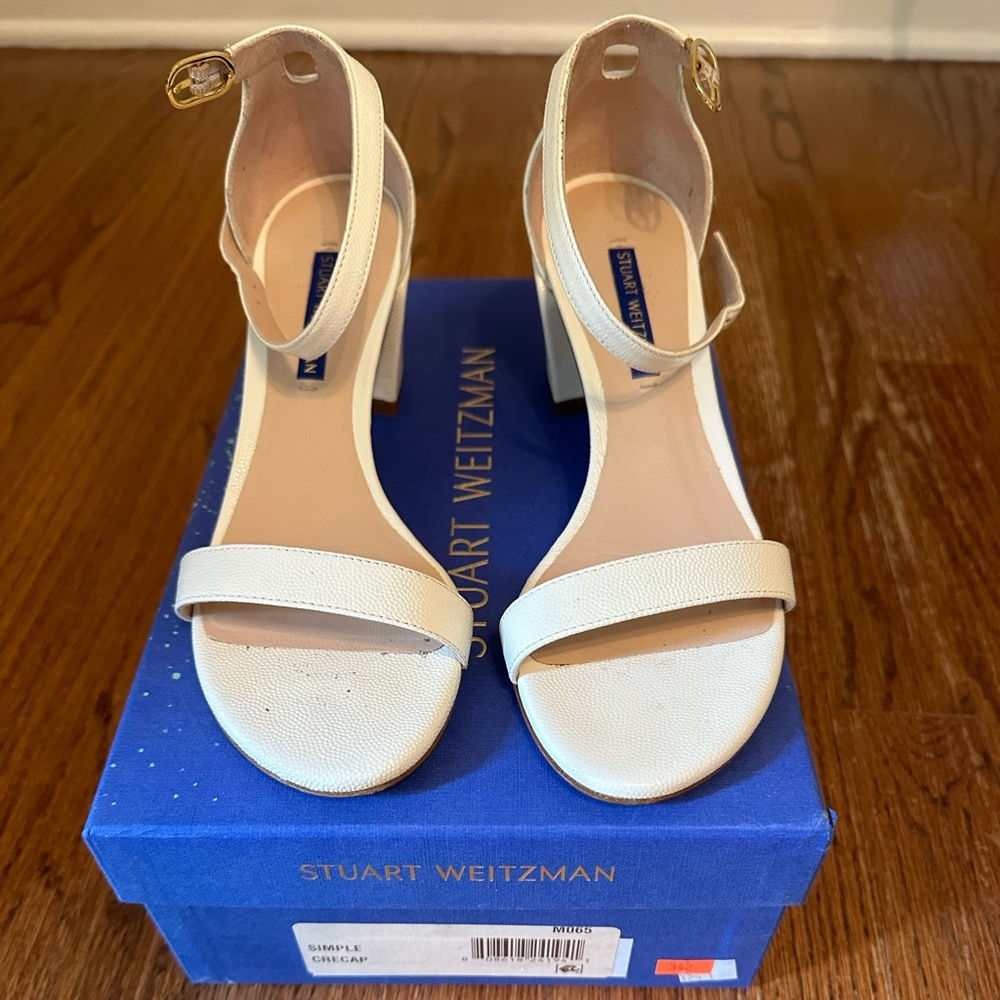 Stuart Weitzman Simplecurve 50mm leather sandals
